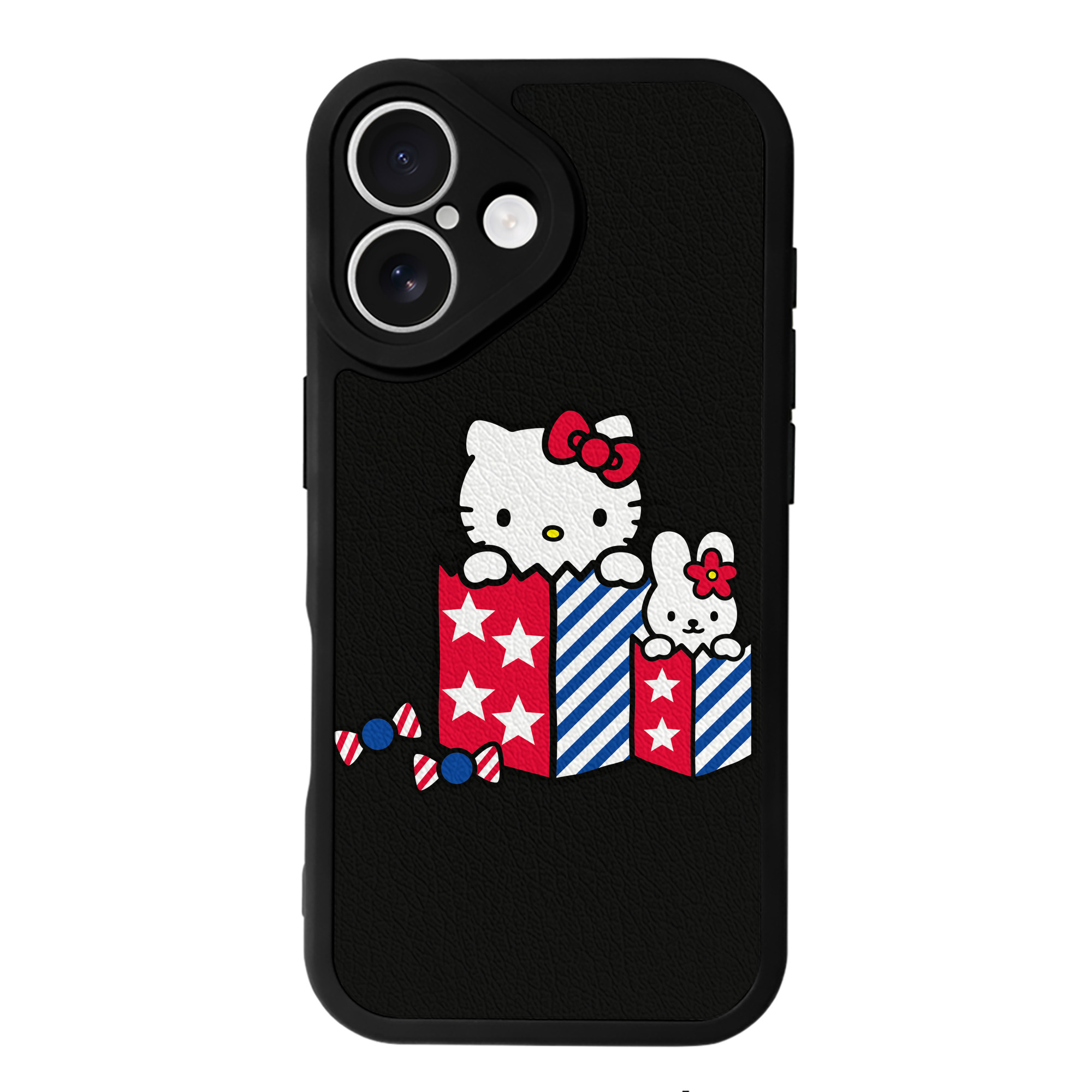 （画像用） Hello Kitty ハローキティ 【iPhone 16シリーズ対応】シリコンスマホケース（レザー調） 材質：シリコン